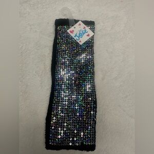 Justice Girls Cozy One Size Fit All Winter Headband Sequence Black Super Soft